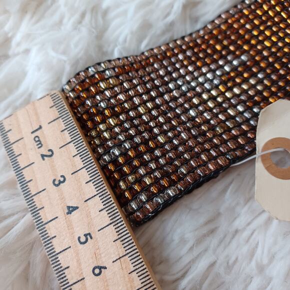 VTG Banana Republic Beaded Stretch Belt bohemian, hippie-inspired design S - Picture 5 of 5